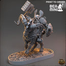 Trazdak Darkbane on Fire Goat - Deviant Dwarves of the Pandemonium | BeaMini Print to Order Miniatures