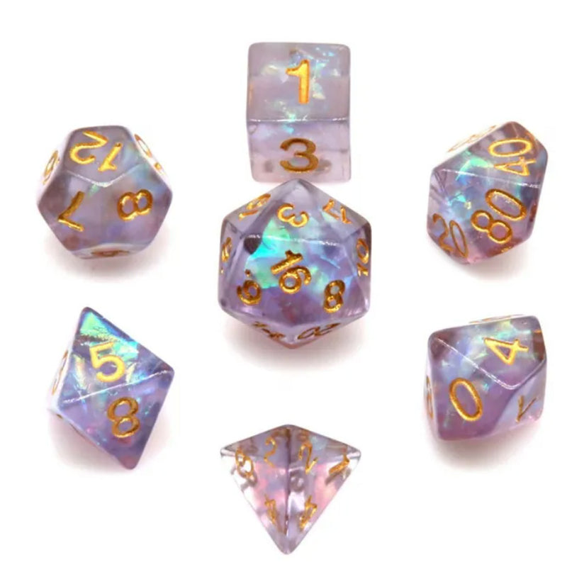 Under The Sky - 7 Piece Polyhedral Dice Set + Dice Bag
