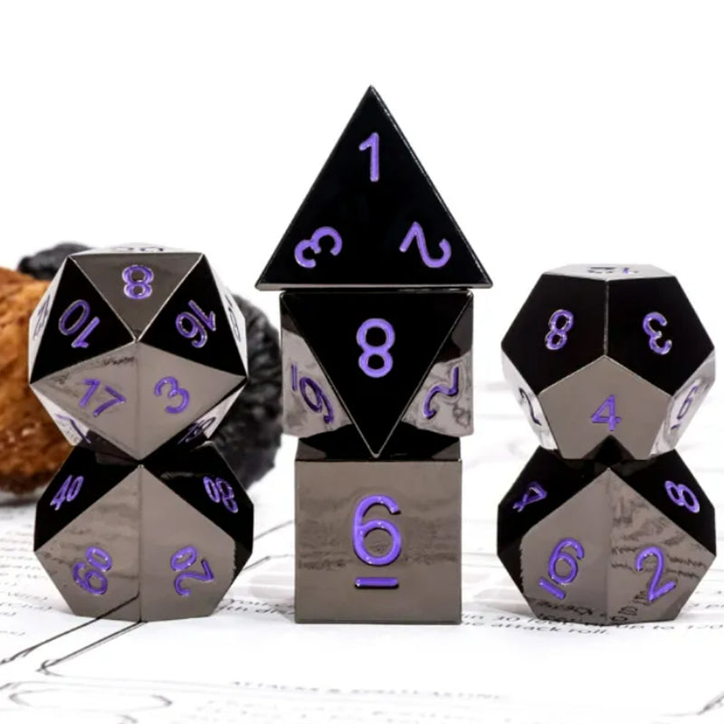 Underdark Doom - 7 Piece Metal Polyhedral Dice Set & Dice Case