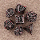 Vampyric Wyrm - 7 Piece Hollow Metal Polyhedral Dice Set & Dice Case