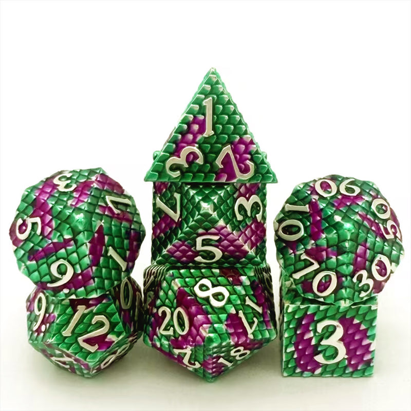 Viper Scales 7 Piece Metal Polyhedral Dice Set & Dice Case