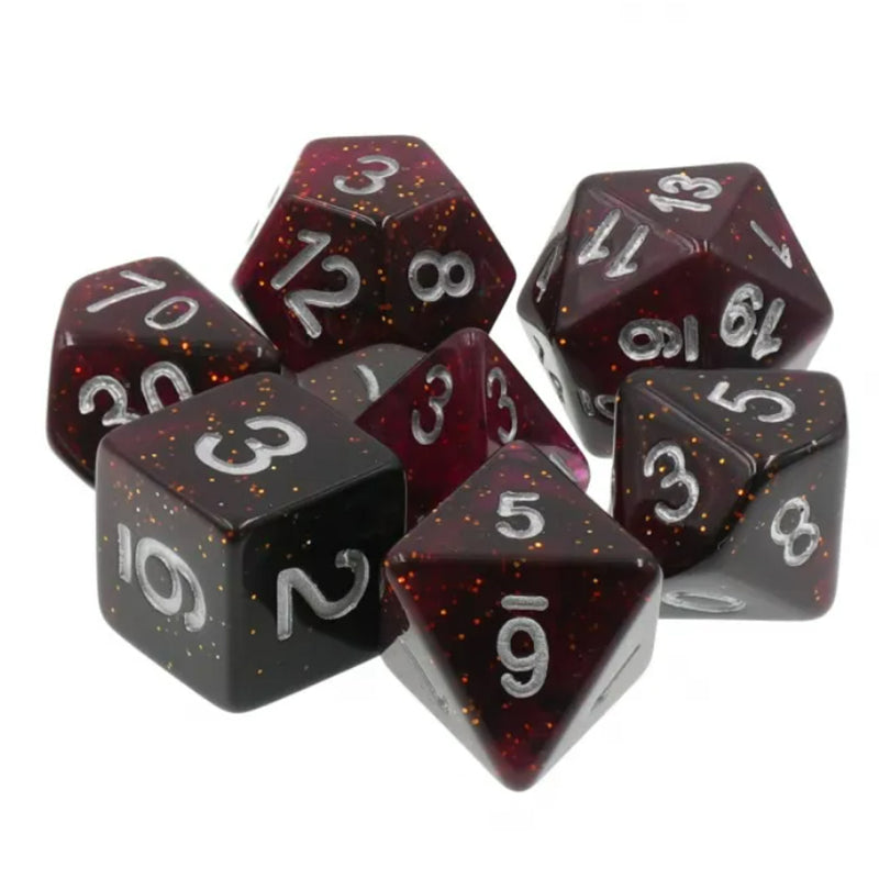 Void Shadows - 7 Piece Polyhedral Dice Set + Dice Bag