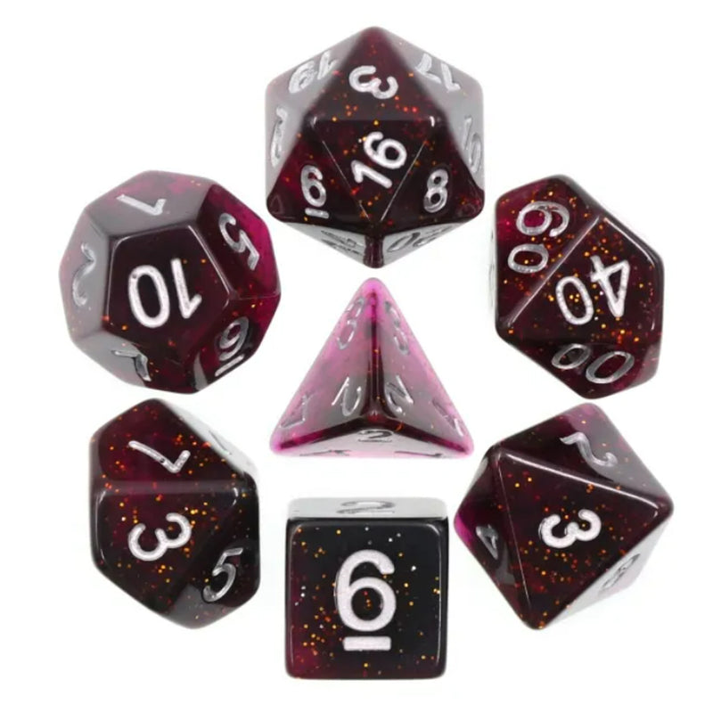 Void Shadows - 7 Piece Polyhedral Dice Set + Dice Bag