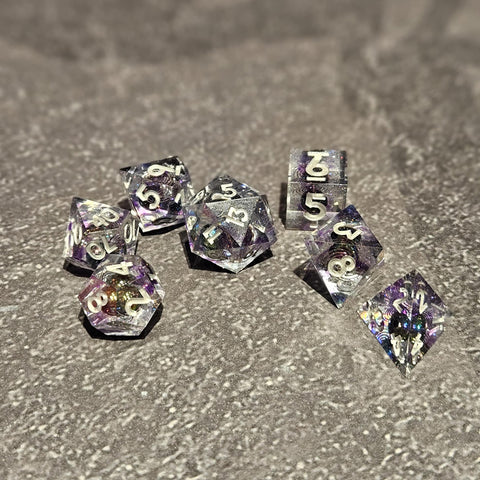 Void Star - Handcrafted Sharp Edge Dice Set & Dice Case