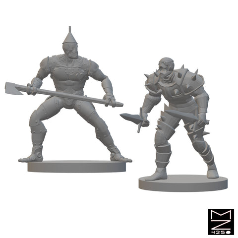 Warforged Barbarians | BeaMini Unpainted RPG Miniatures