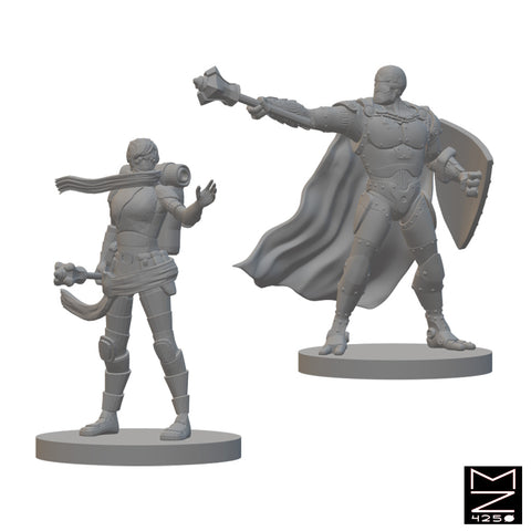 Warforged Clerics | BeaMini Unpainted RPG Miniatures