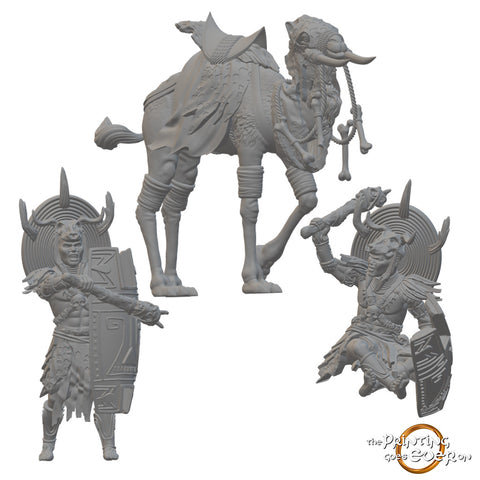 Warleader & Camel | BeaMini Unpainted RPG Miniatures
