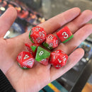 Watermelon Sorbet - 7 Piece Polyhedral Dice Set + Dice Bag