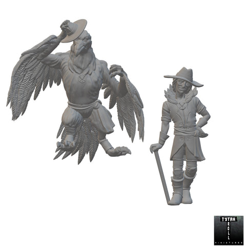 Were Raven | BeaMini Unpainted RPG Miniatures