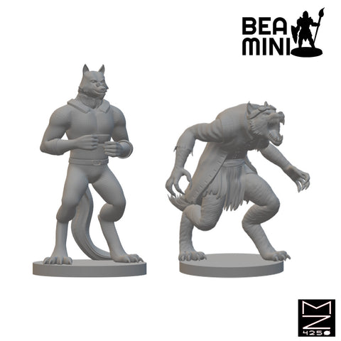 Werewolf Scientist & Noble | BeaMini Unpainted RPG Miniatures