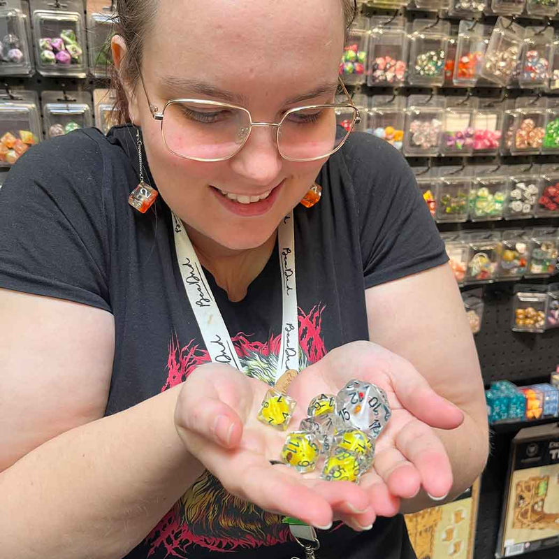 Which Came First? The Chicken Dice Set - 8 Piece Polyhedral Dice Set + Dice Bag