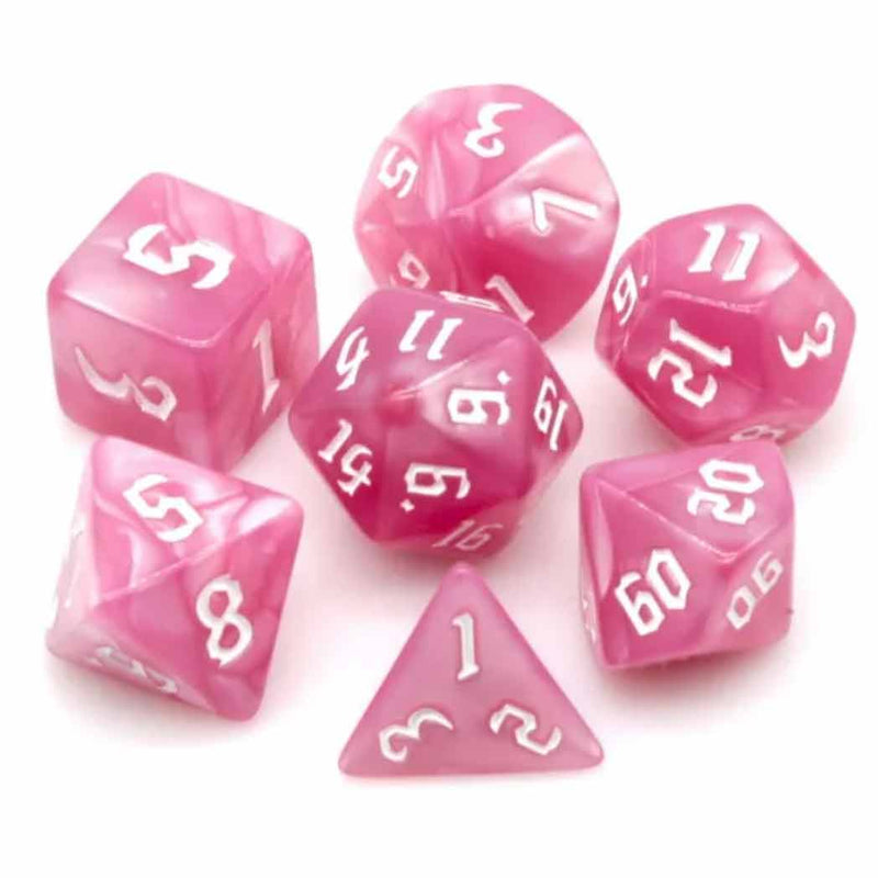 Whispering Angel - 7 Piece Polyhedral Dice Set + Dice Bag