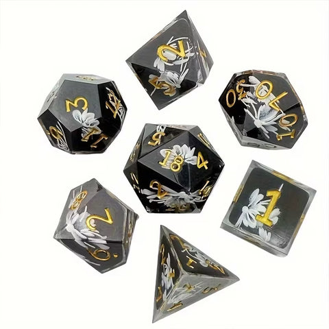 Black Lotus - Handcrafted Sharp Edge Dice