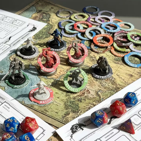 Portable RPG Condition Rings - 24 Conditions & Spells