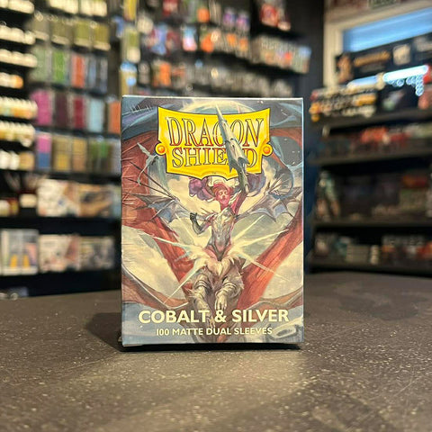 Dragon Shield Dual Matte Sleeves 100 Pack - Cobalt & Silver