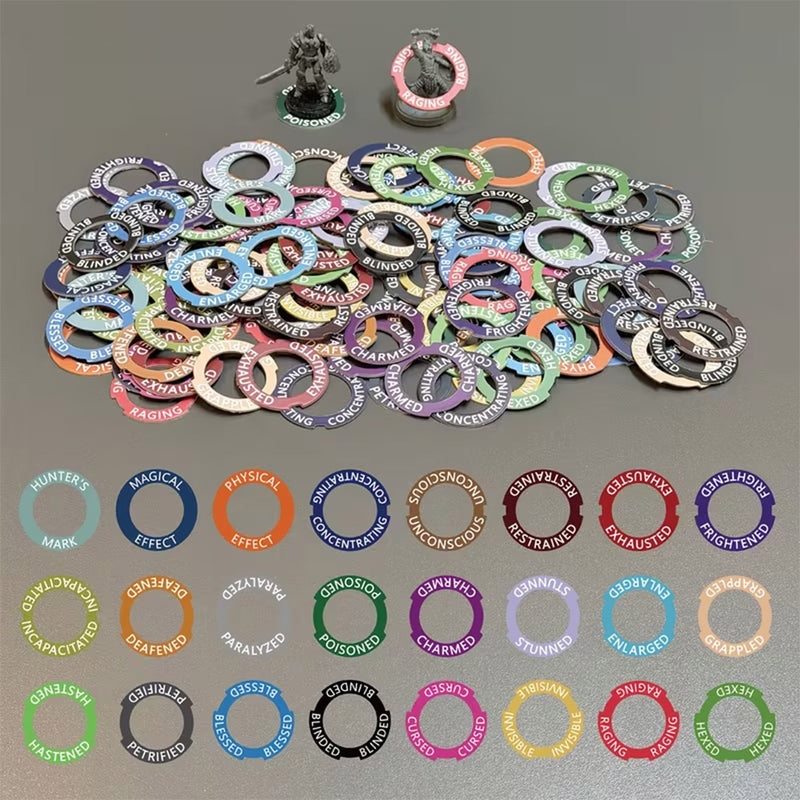 Portable RPG Condition Rings - 24 Conditions & Spells