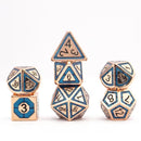 Copper Lazuli - 7 Piece Metal Polyhedral Dice Set & Dice Case