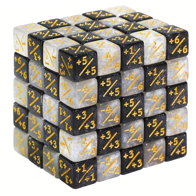 TCG Counter Dice (pack of 20) - Black & Pearl