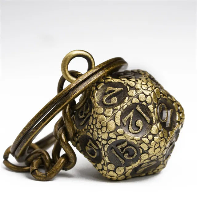 Ancient Wyrm - Metal D20 Keychain