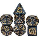 Noir Dragon - 7 Piece Polyhedral Dice Set + Dice Bag
