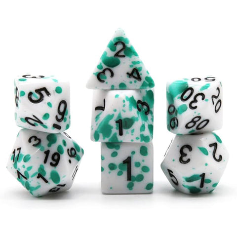 The Splatterdome - 7 Piece Polyhedral Dice Set + Dice Bag