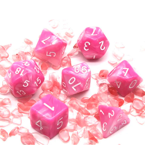 Sweet Love - 7 Piece Polyhedral Dice Set + Dice Bag