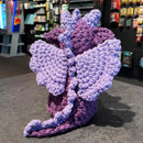 Handmade Crochet Dice Dragon - Dark Purple