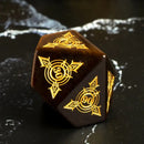 Shieldmage - Tigers Eye Gemstone Dice Set & Dice Case