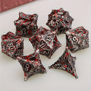 Death Whorl - 7 Piece Metal Polyhedral Dice Set & Dice Case