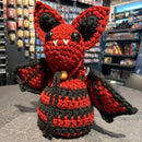 Handmade Crochet Dice Bat - Red and Black