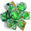 Elven Treasure - Liquid Core Sharp Edge Dice Set & Dice Case