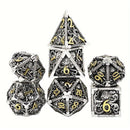 Ceremorphosis - 7 Piece Hollow Metal Polyhedral Dice Set & Dice Case