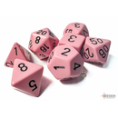 Chessex Opaque Polyhedral Pastel Pink/Black 7 Piece Polyhedral Dice Set (CHX 25464)