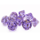 Chessex Lab Dice - Translucent Lavender/Gold 8 Piece Polyhedral Dice Set (CHX 30059)