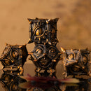 Awakened Wyrm - 7 Piece Metal Polyhedral Dice Set & Dice Case