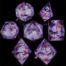 Winter Blossom - Liquid Core Sharp Edge Dice Set
