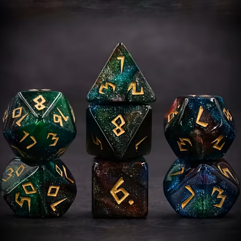 Winifreds Spell - 7 Piece Polyhedral Dice Set + Dice Bag