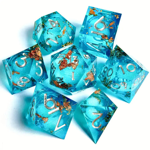 Quicksand - Liquid Core Sharp Edge Dice Set & Dice Case