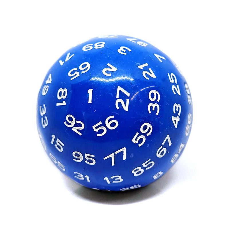 D100 (One Hundred Sided Dice) - Blue/White