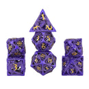 Dragons of Amaranth Dawn - 7 Piece Hollow Metal Polyhedral Dice Set & Dice Case