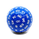 D100 (One Hundred Sided Dice) - Blue/White