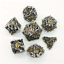 Dracolich - 7 Piece Hollow Metal Polyhedral Dice Set & Dice Case