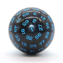 D100 (One Hundred Sided Dice) - Black/Blue