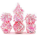 Seasons Whisper - 7 Piece Hollow Metal Polyhedral Dice Set & Dice Case