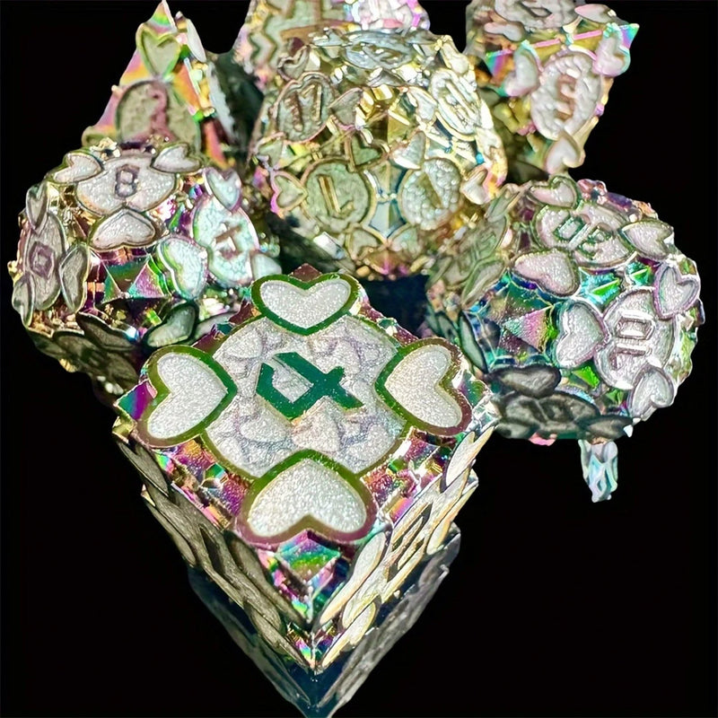 Feywilde Romance - 7 Piece Metal Polyhedral Dice Set