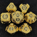 Artificers Mantle - 7 Piece Metal Polyhedral Dice Set & Dice Case