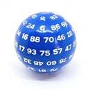 D100 (One Hundred Sided Dice) - Blue/White
