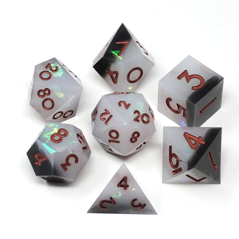 Alpha & Omega - Sharp Edge Dice Set & Dice Case