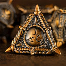 Awakened Wyrm - 7 Piece Metal Polyhedral Dice Set & Dice Case
