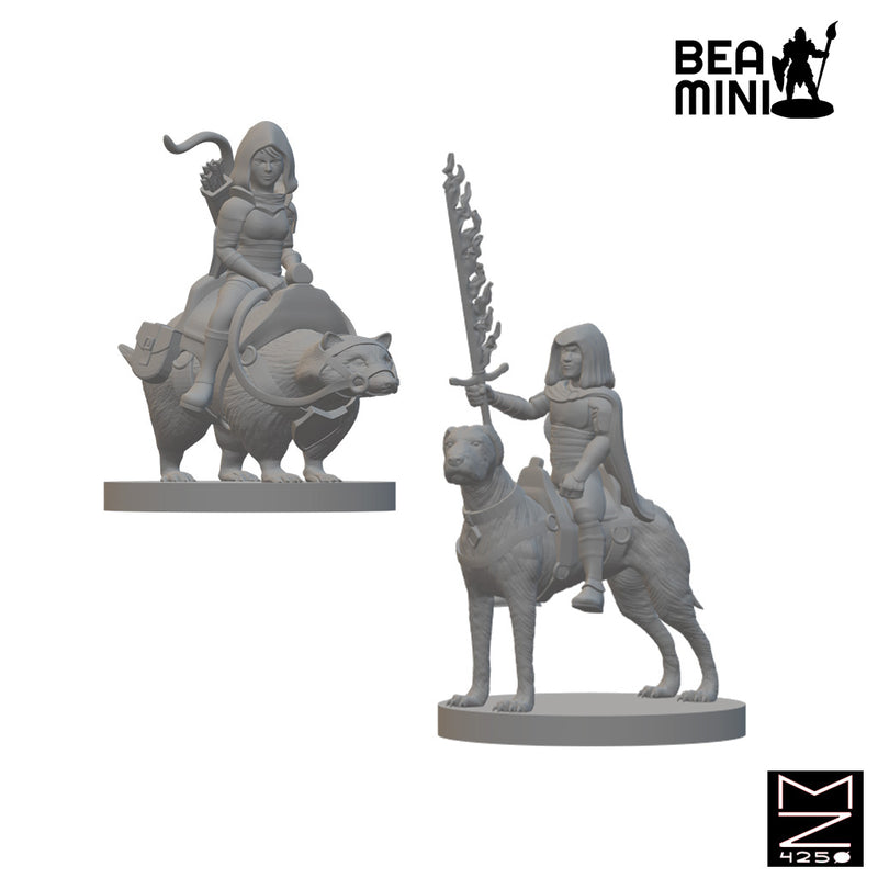 Mounted Halfling Rangers | BeaMini Unpainted RPG Miniatures